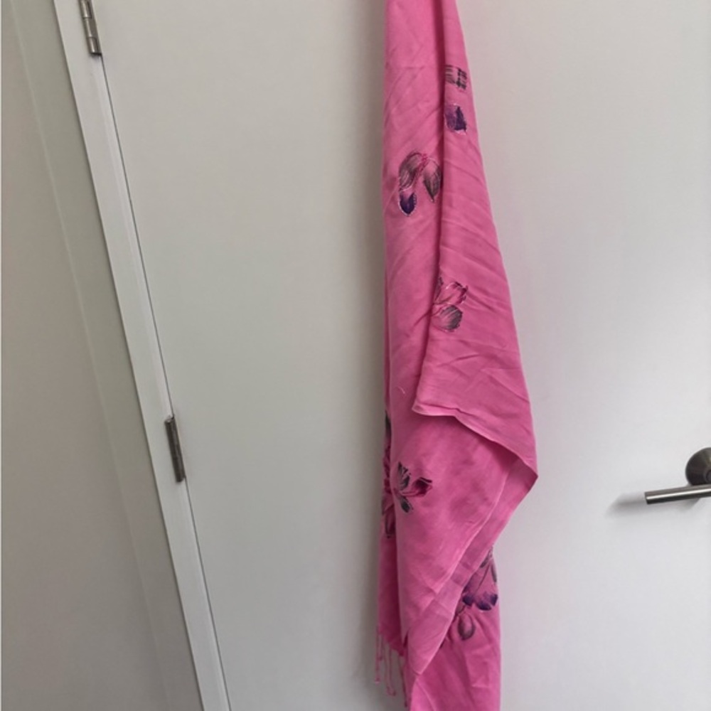 Pink Floral Scarf